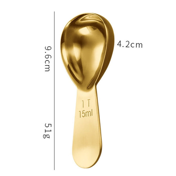 15ml 304 Stainless Steel Thickened Coffee Spoon With Scale Measuring Bean Spoon, Color: Black