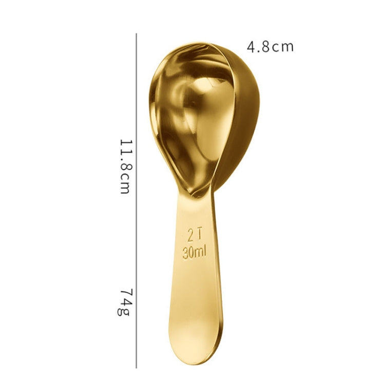 30ml 304 Stainless Steel Thickened Coffee Spoon With Scale Measuring Bean Spoon, Color: Black