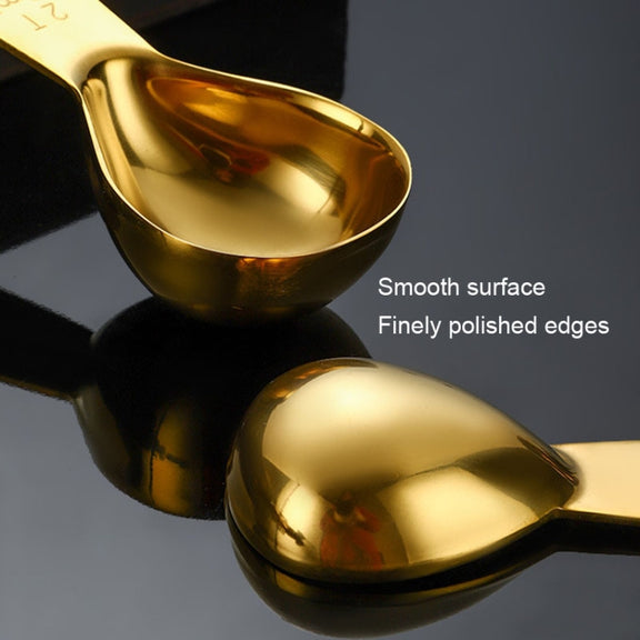 30ml 304 Stainless Steel Thickened Coffee Spoon With Scale Measuring Bean Spoon, Color: Black