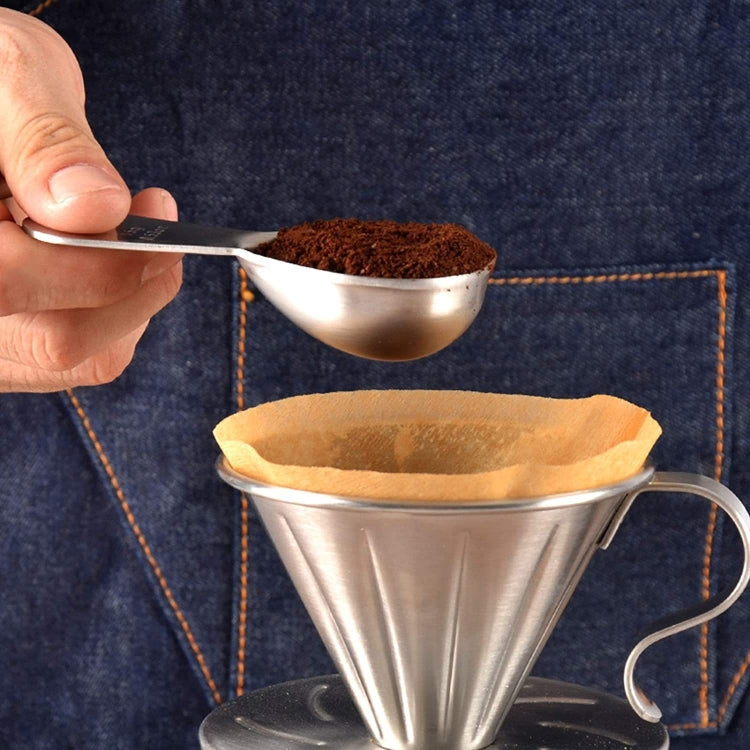 30ml 304 Stainless Steel Thickened Coffee Spoon With Scale Measuring Bean Spoon, Color: Black