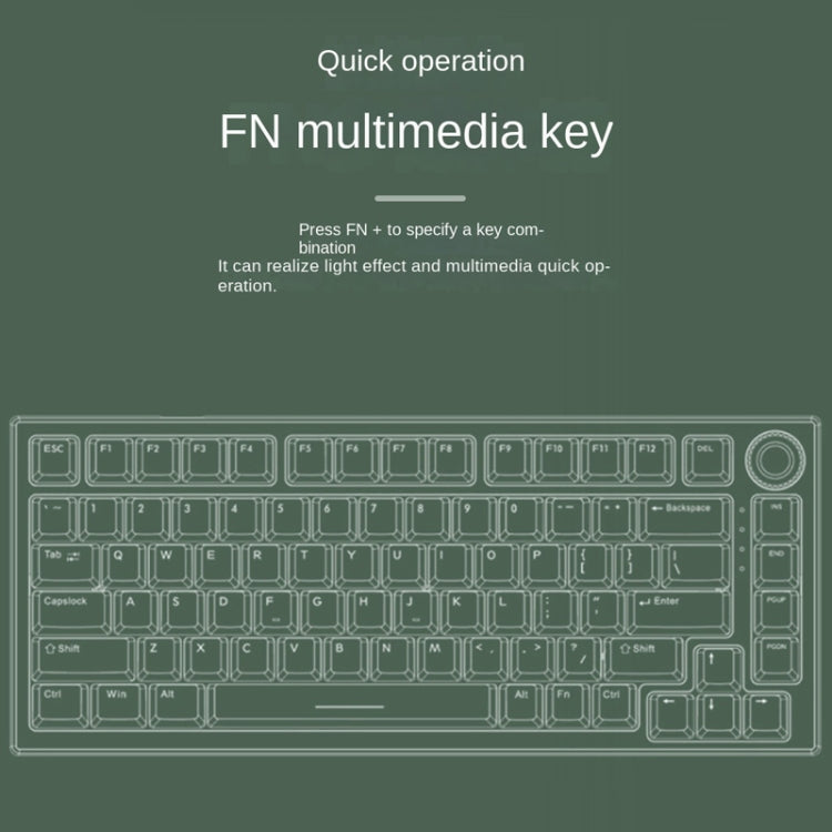 82 Keys Bluetooth Wireless 3-mode RGB Hot-plug Customized Mechanical Keyboard Kit + Keycap(Black)