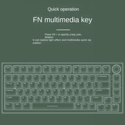 82 Keys Bluetooth Wireless 3-mode RGB Hot-plug Customized Mechanical Keyboard Kit + Keycap(Black)