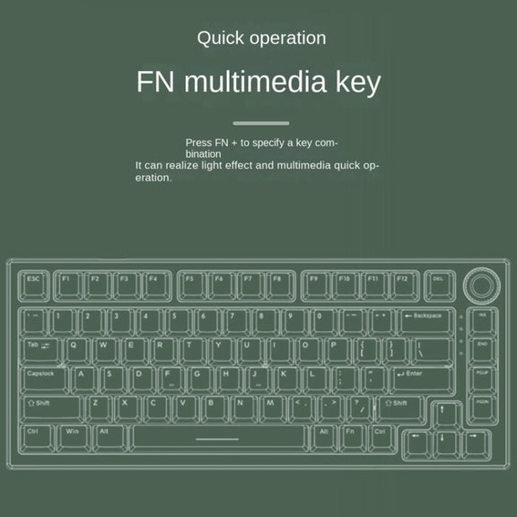 82 Keys Bluetooth Wireless 3-mode RGB Hot-plug Customized Mechanical Keyboard Kit + Keycap(Black)