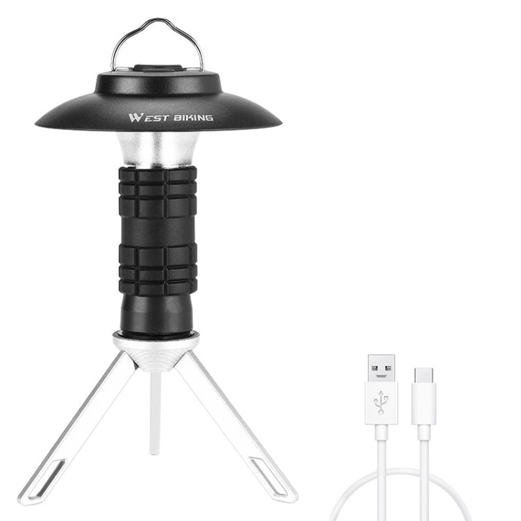 WEST BIKING Outdoor Lighthouse Camping Light LED Portable Magnetic Emergency Flashlight(Black)