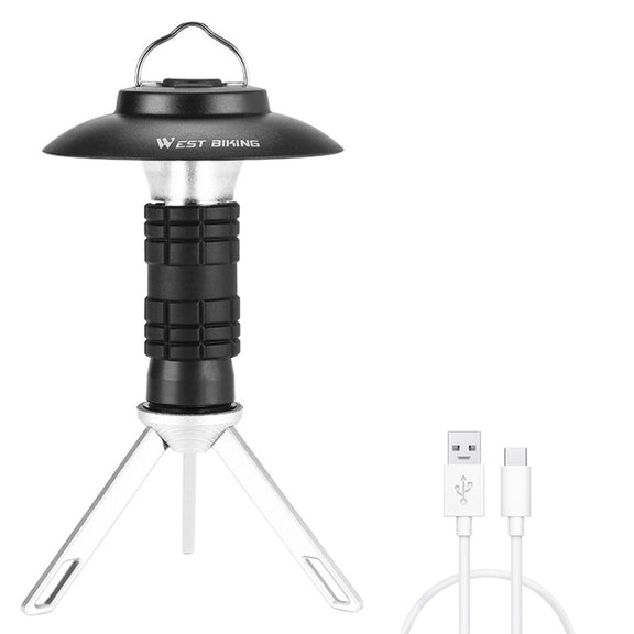WEST BIKING Outdoor Lighthouse Camping Light LED Portable Magnetic Emergency Flashlight(Black)