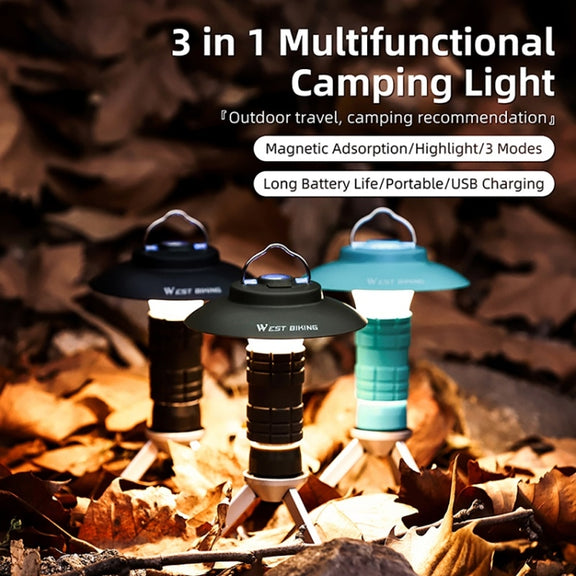 WEST BIKING Outdoor Lighthouse Camping Light LED Portable Magnetic Emergency Flashlight(Lake Blue)