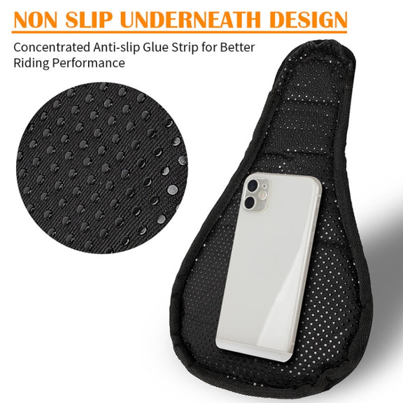WEST BIKING Bike Cushion Cover Thick Silicone Quick Release Seat Cushion(Black)