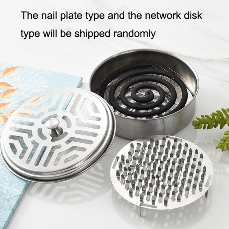 Stainless Steel Mosquito Incense Tray Holder Household Fireproof Mosquito Incense Box With Cover(As Show)