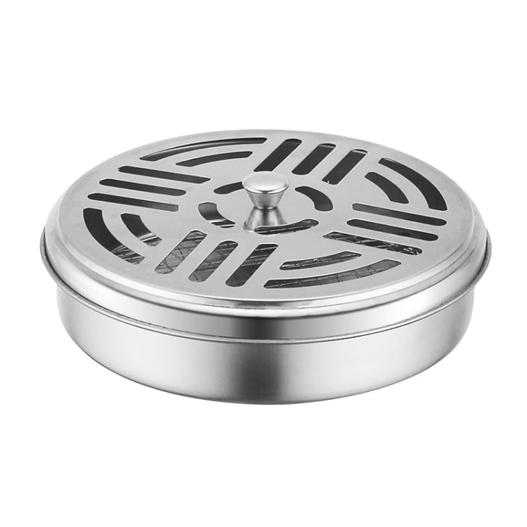Stainless Steel Mosquito Incense Tray Holder Household Fireproof Mosquito Incense Box With Cover(As Show)
