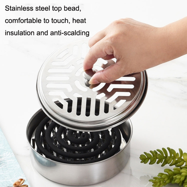 Stainless Steel Mosquito Incense Tray Holder Household Fireproof Mosquito Incense Box With Cover(As Show)