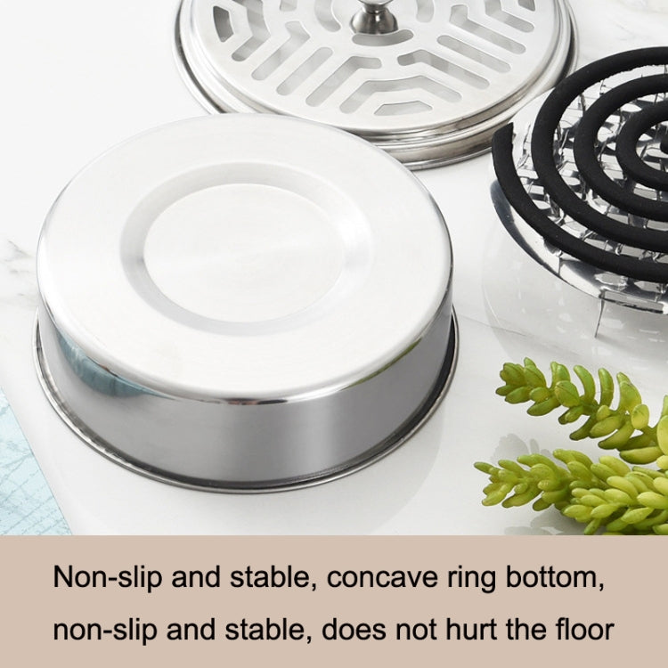 Stainless Steel Mosquito Incense Tray Holder Household Fireproof Mosquito Incense Box With Cover(As Show)