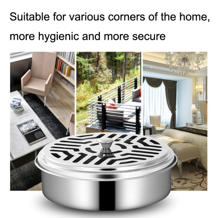 Stainless Steel Mosquito Incense Tray Holder Household Fireproof Mosquito Incense Box With Cover(As Show)