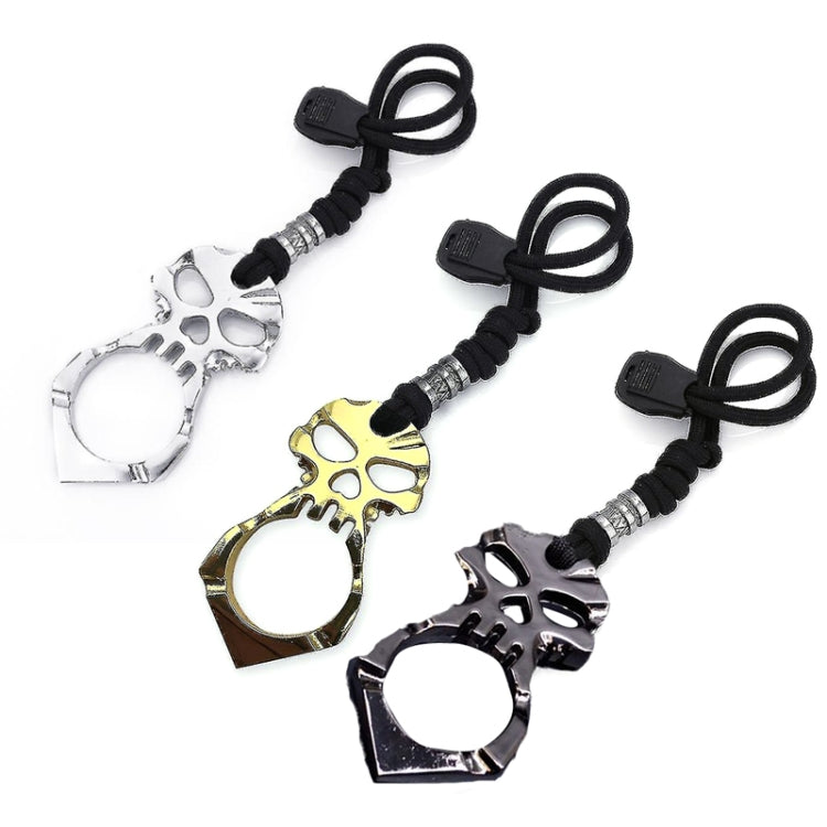 Rose Thorn Single Finger Buckle Self-defense Broken Window Keychain(Silver)