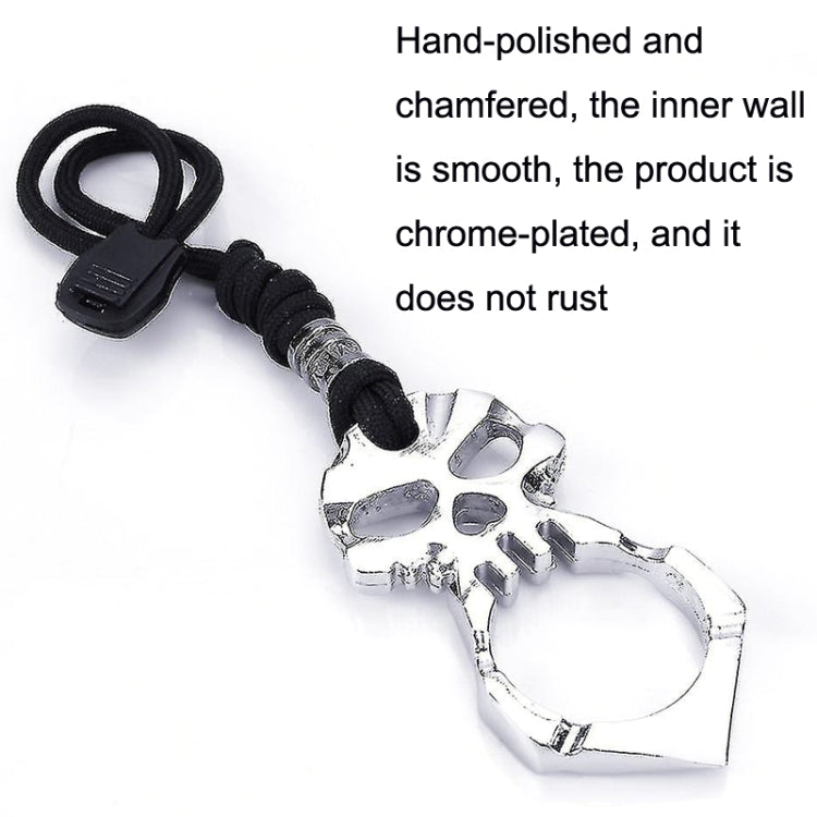 Rose Thorn Single Finger Buckle Self-defense Broken Window Keychain(Silver)