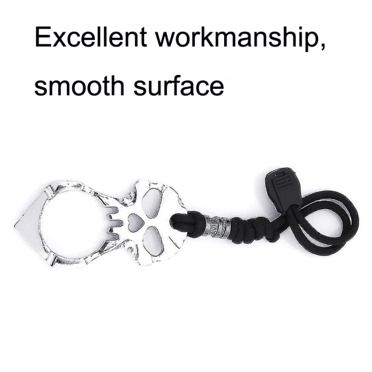 Rose Thorn Single Finger Buckle Self-defense Broken Window Keychain(Silver)