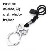 Rose Thorn Single Finger Buckle Self-defense Broken Window Keychain(Silver)