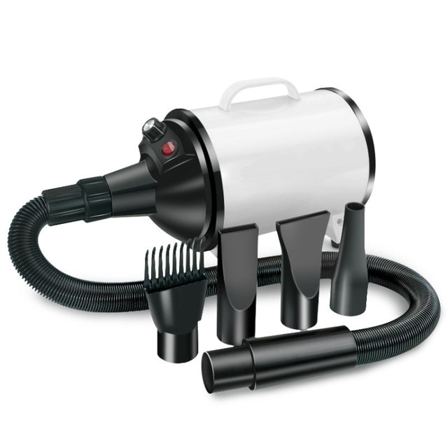 2100W Dog Dryer Stepless Speed Pet Hair Blaster Pet Water Blower 220V UK Plug(Black and White)
