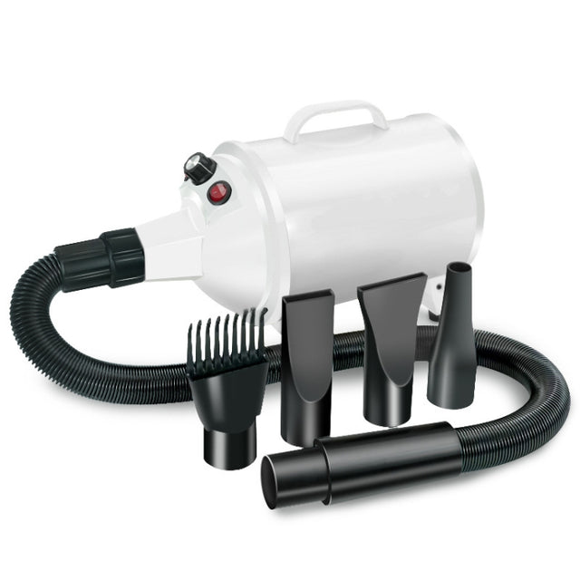 2100W Dog Dryer Stepless Speed Pet Hair Blaster Pet Water Blower 110V US Plug(Pure White)