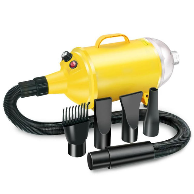 2100W Dog Dryer Stepless Speed Pet Hair Blaster With Vacuum Cleaner 220V UK Plug(Pure Yellow)