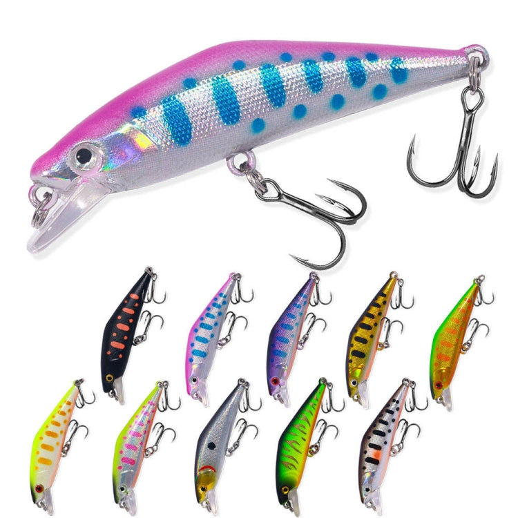 HENGJIA 5.7cm 3.4g Microbe Road Lures Slow Sinking Minnow Fake Bait, Color: 10 Colors Boxed
