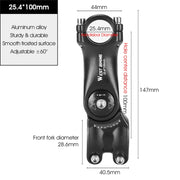 WEST BIKING Mountain Bike Adjustable Handlebar Angle Riser Handlebar Lift Accessories 25.4x100mm