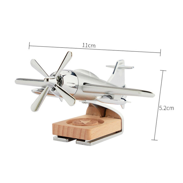 Solar Car Airplane Ornament Solid Aroma Diffuser Car Rotating Decoration Items(Black)