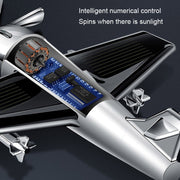 Solar Car Airplane Ornament Solid Aroma Diffuser Car Rotating Decoration Items(Black)