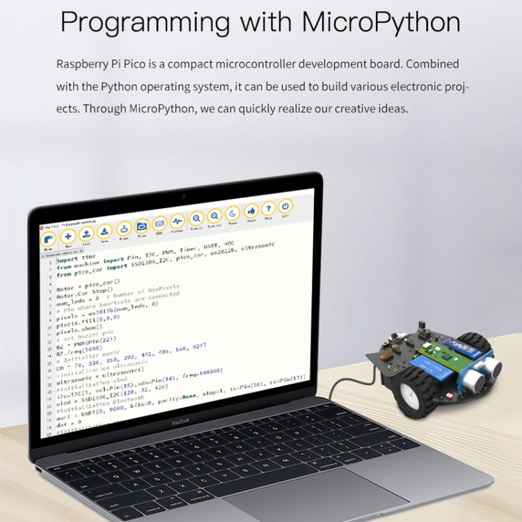 Yahboom Python Programming Smart Car Development Board Kit For Raspberry Pi Pico(Pico Robot)