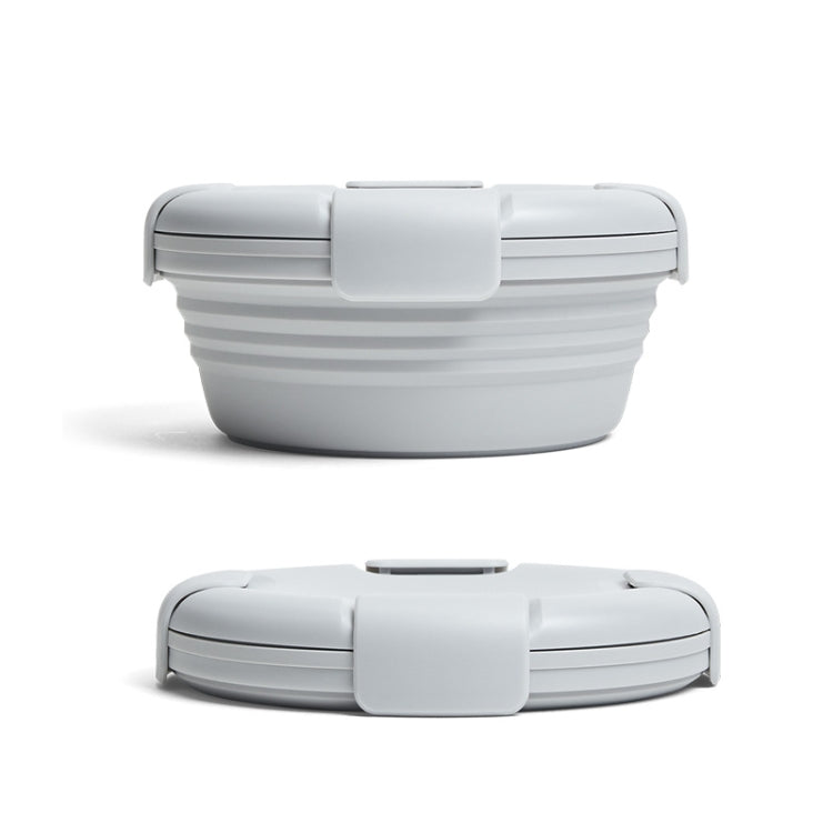 1100ml Silicone Folding Lunch Box  Travel Bowl Microwave & Dishwasher Safe(Gray)