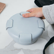 1100ml Silicone Folding Lunch Box  Travel Bowl Microwave & Dishwasher Safe(Gray)