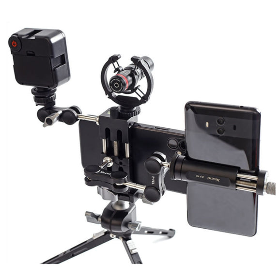 XILETU XJ-8 Aluminum Alloy Camera Head Tripod Mobile Phone Clip(Red)