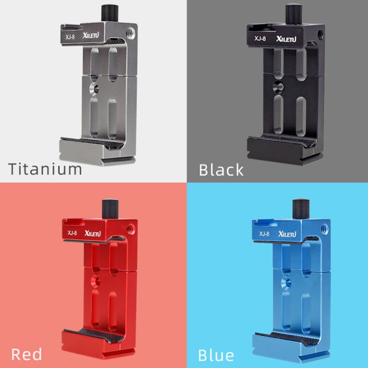 XILETU XJ-8 Aluminum Alloy Camera Head Tripod Mobile Phone Clip(Black)