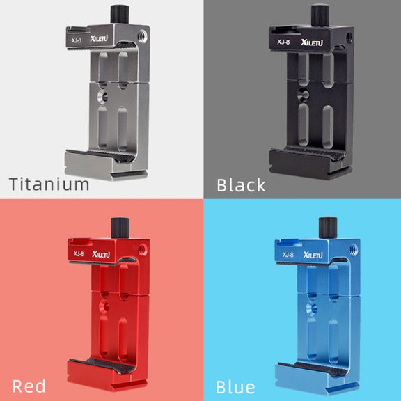 XILETU XJ-8 Aluminum Alloy Camera Head Tripod Mobile Phone Clip(Black)