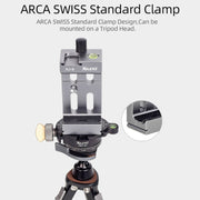XILETU XJ-8 Aluminum Alloy Camera Head Tripod Mobile Phone Clip(Black)