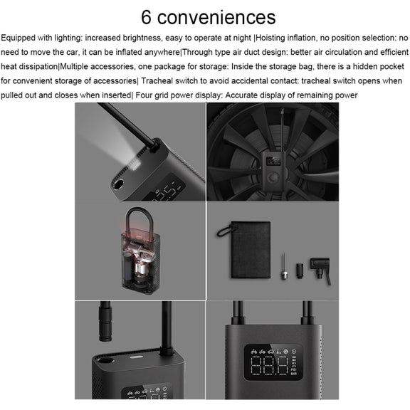 Xiaomi Mijia Portable Universal Car Air Pump Bicycle Tire Pump Electric Air Compressor(Air Pump 2)