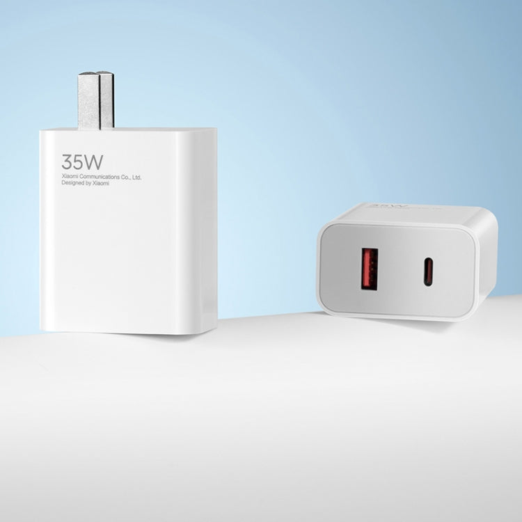 Original Xiaomi 35W USB-C+USB-A Fast Charge Portable Dual Port Charger(1C+1A), US Plug(White)