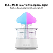 CH06 300ml Rain Humidifier Mushroom Cloud Colorful Night Lamp Aromatherapy Machine, Style: Without Remote Controller(Light Wood Grain)