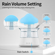 CH06 300ml Rain Humidifier Mushroom Cloud Colorful Night Lamp Aromatherapy Machine, Style: Without Remote Controller(Light Wood Grain)