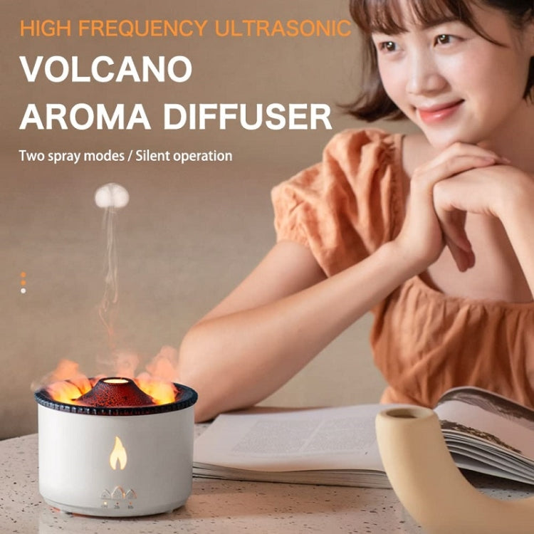 Volcanic Essential Oil Aroma Diffuser Ultrasonic Air Humidifier, Model: Monochrome(UK Plug)
