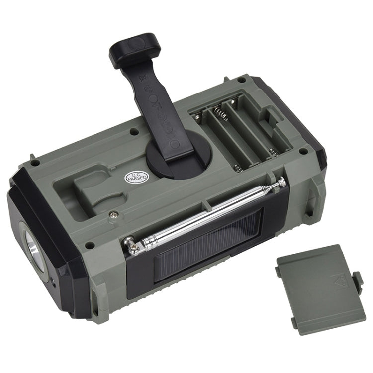 HanRongda HRD-905 Solar Charging LED Lighting Generation Disaster Prevention Emergency Full Band Radio(Army Green)