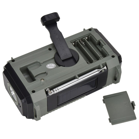 HanRongda HRD-905 Solar Charging LED Lighting Generation Disaster Prevention Emergency Full Band Radio(Army Green)