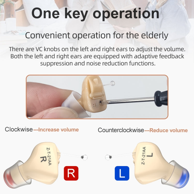 AN127 Invisible In-Ear Hearing Aid Sound Amplifier For The Elderly And Hearing Impaired(Black Left Ear)