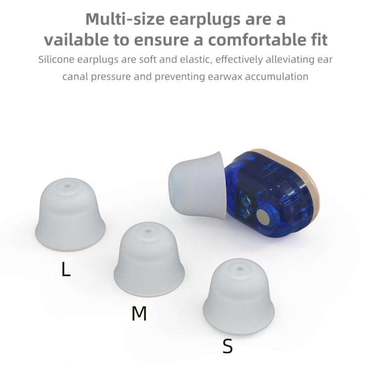 USB Charging Mini In-Ear Elderly Hearing Aid Stealth Sound Amplifier(Red and Blue)