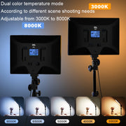 Pixel P50 Dual Color Temperature Flat Panel Fill Light 45W Soft Outdoor Shooting Fill Light For Straight Photography(Lamp+AU Plug Adapter)