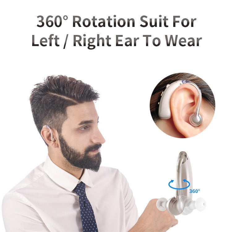 USB Charging Earhook Noise Reduction Hearing Aid Sound Amplifier(Black)