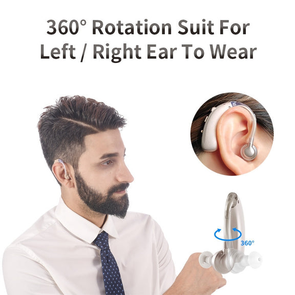 USB Charging Earhook Noise Reduction Hearing Aid Sound Amplifier(Black)