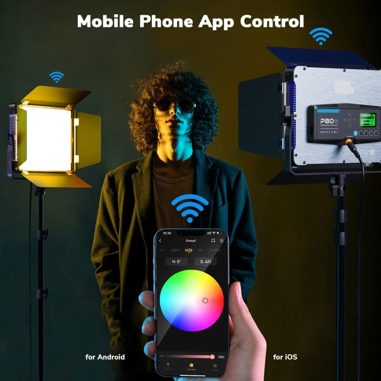 Pixel P80 60W 2600-10000K 542 LEDs Photography Fill Light Support Mobile APP Remote Control,EU Plug
