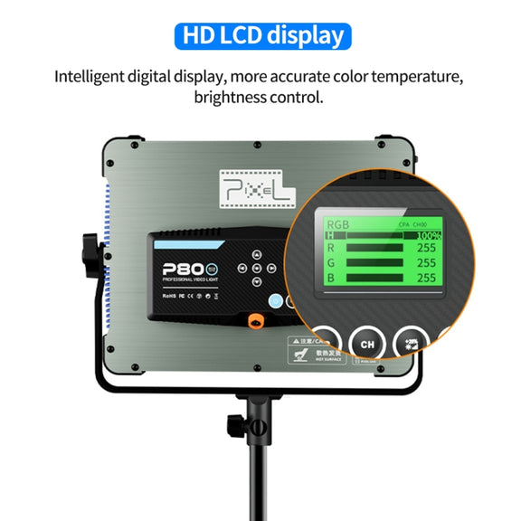 Pixel P80 60W 2600-10000K 542 LEDs Photography Fill Light Support Mobile APP Remote Control,EU Plug