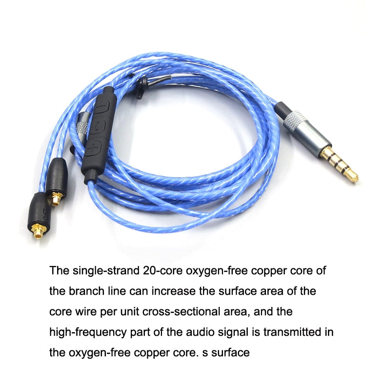 1.2m For Shure MMCX / SE215 / SE535 / SE846 / UE900 Volume Adjustment Headphone Cable(Red)