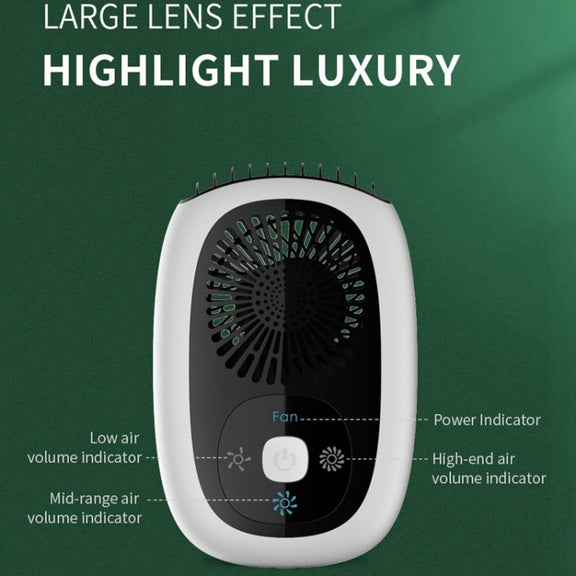 Leafless Hanging Neck Fan Mini Handheld Fan USB Rechargeable Fan  With Negative Ions White